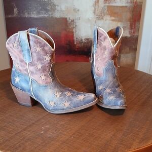 Dingo Blue and Brown Star Heeled Boots